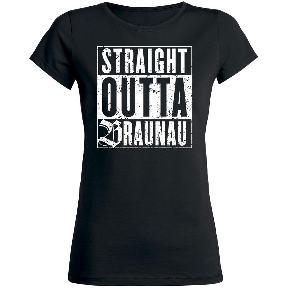 STRAIGHT OUTTA BRAUNAU Girly  schwarz