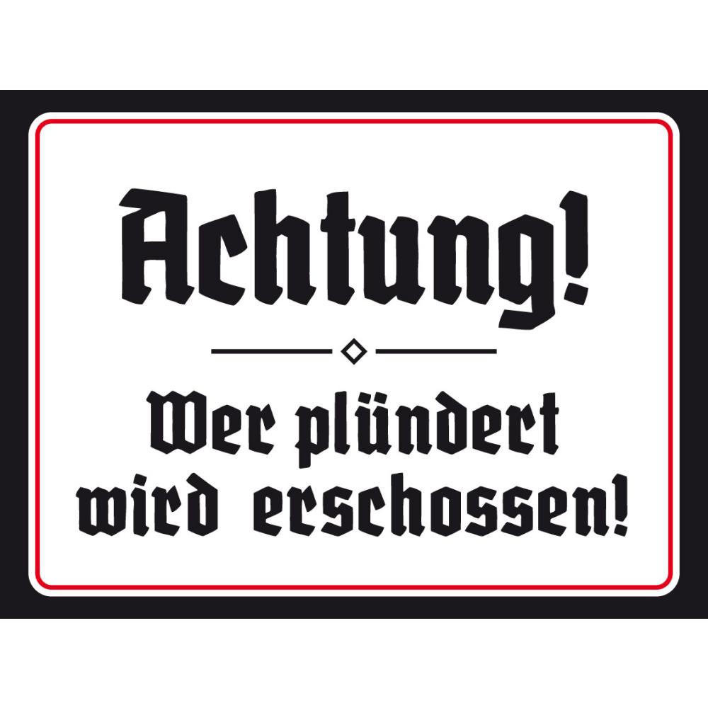 Blechschild - Achtung 5