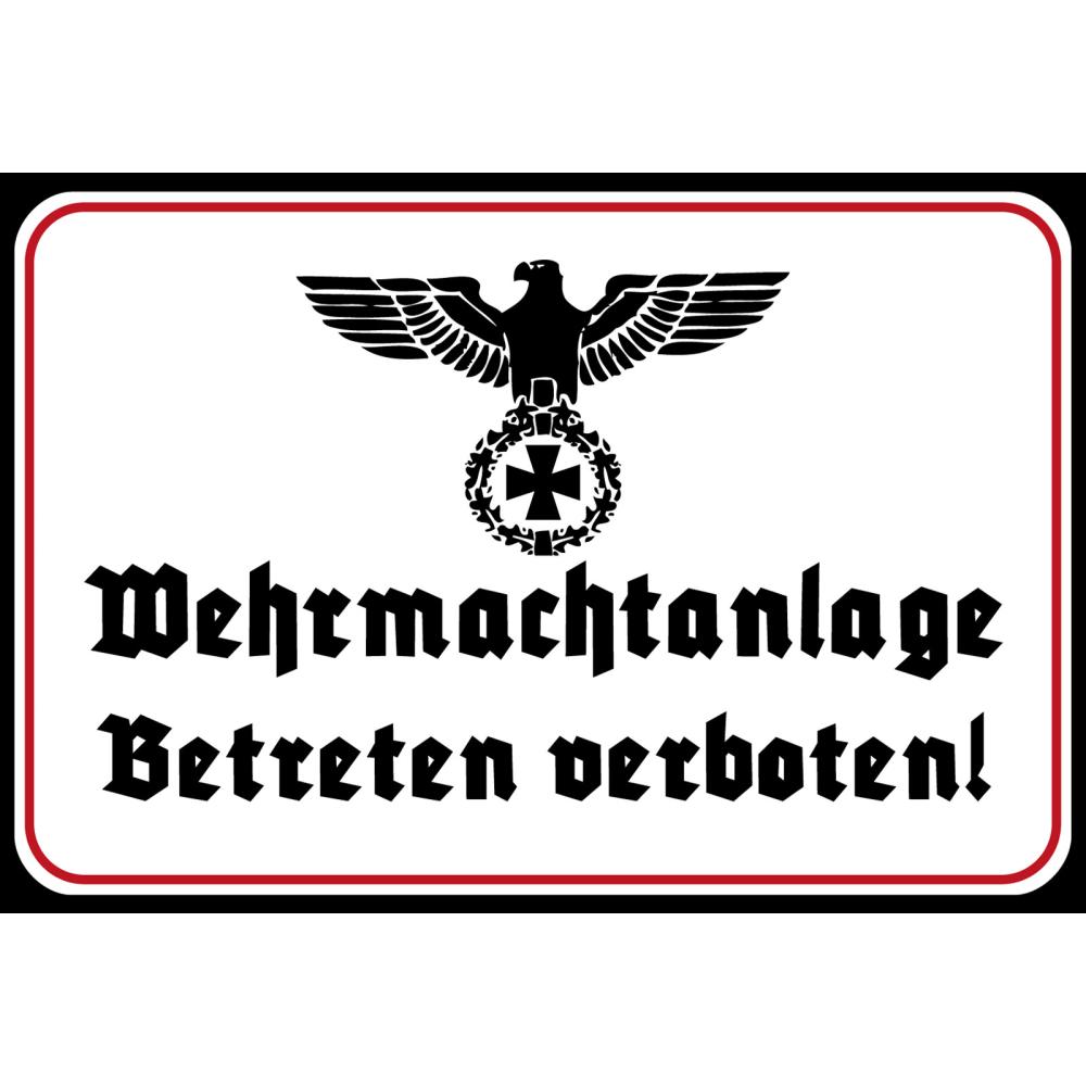 Blechschild - Wehrmachtsanlage - historisch