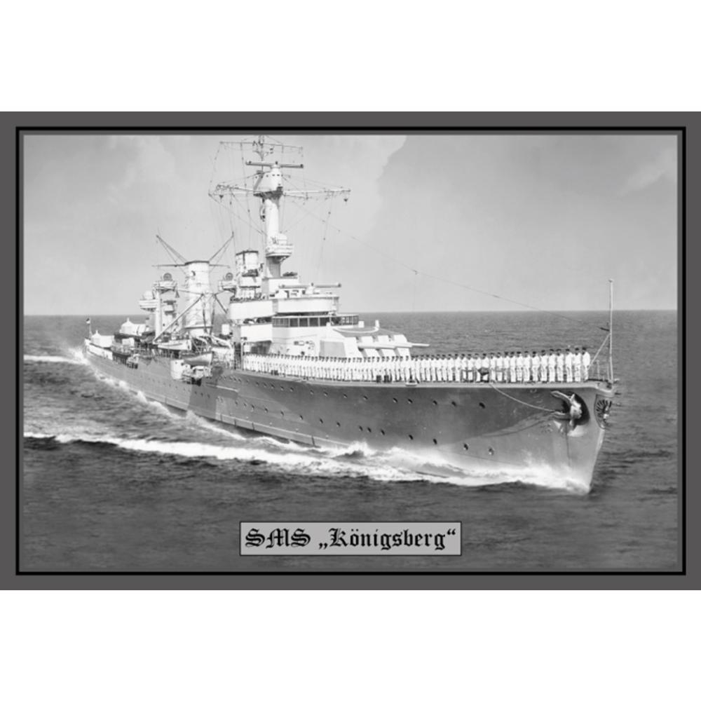 Blechschild - SMS Königsberg - historisch