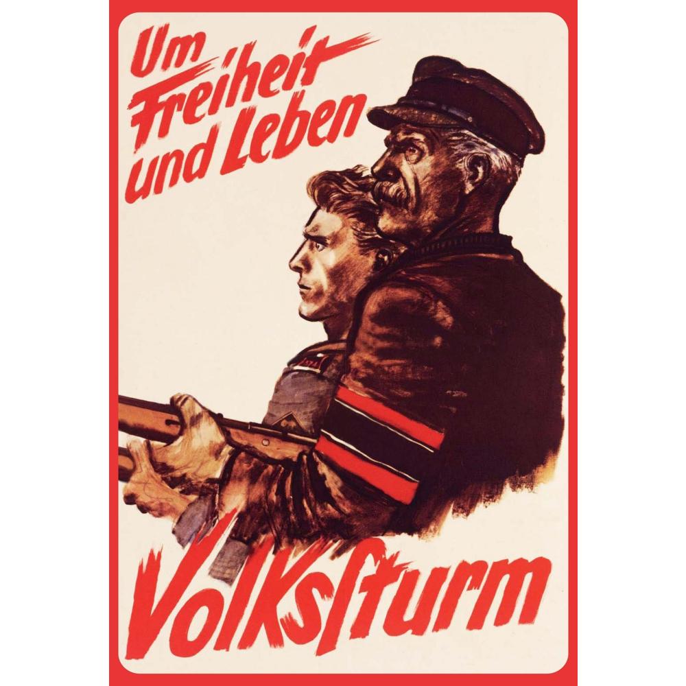 Blechschild - Volksstrum - historisch