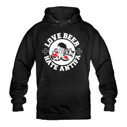 Love Beer - Hate Antifa Kapuzenpullover schwarz